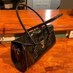 Black Crocodile textured Stylish Purse